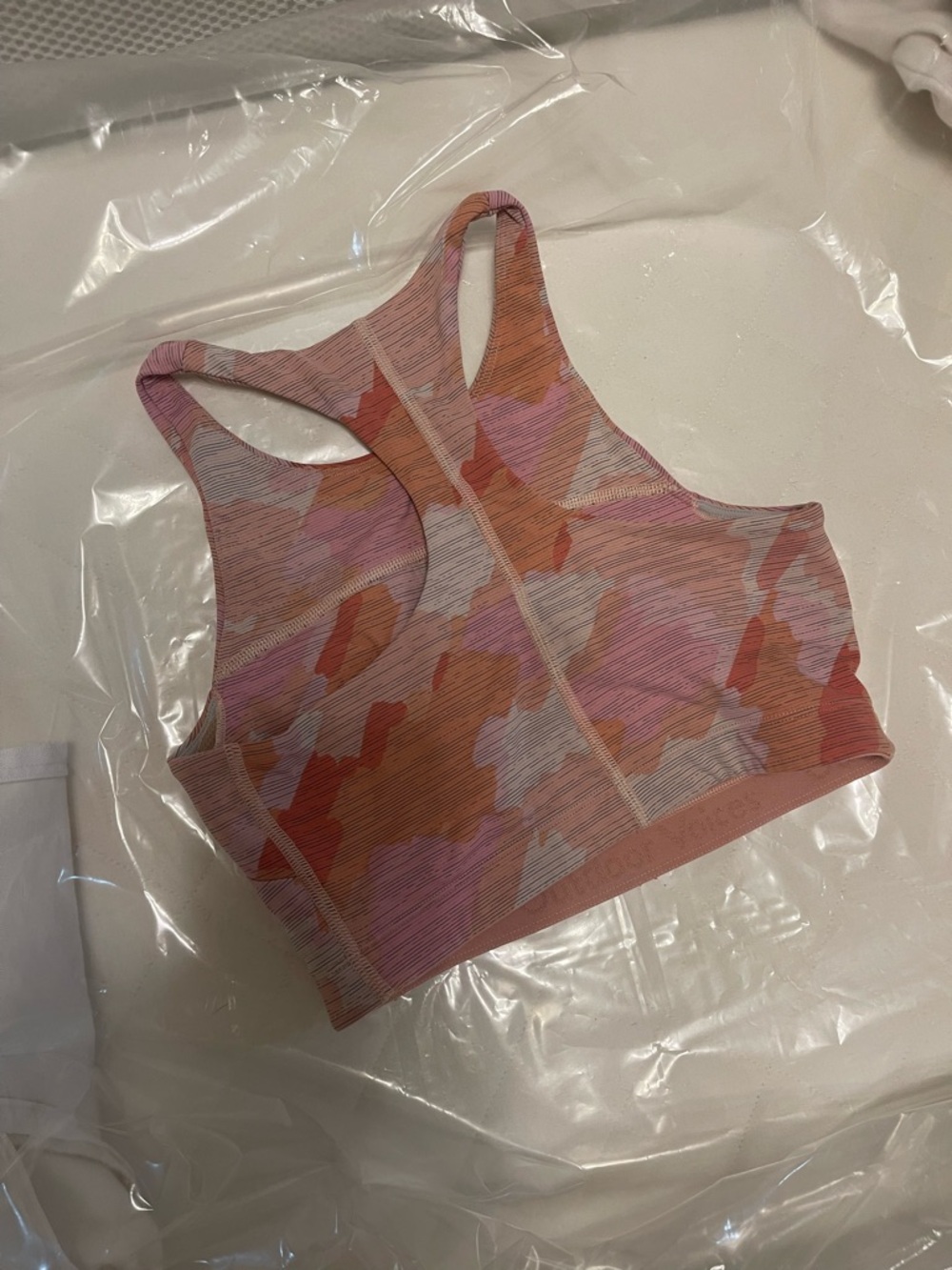Pink & Orange Patterned Racerback Sports Bra - Picture 2 of 2